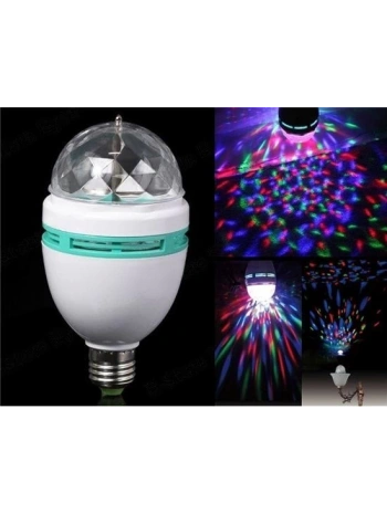 Döner Başlıklı Renkli Disko Ampul Priz Aparatı Hediyeli
