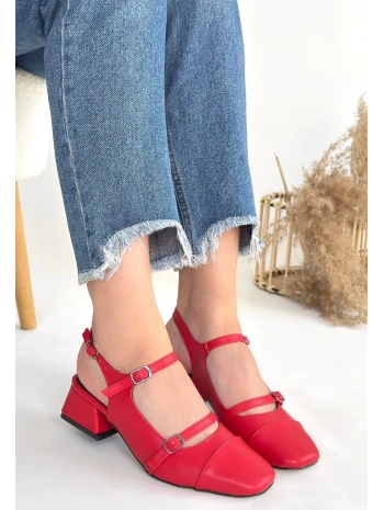 Doran Kırmızı Cilt Topuklu Ayakkabı