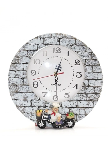 Duvara Asmalı Aşcı Tasarımlı Polyester Saat Alk1542