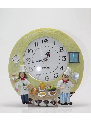 Duvara Asmalı Aşcı Tasarımlı Polyester Saat Alk1543