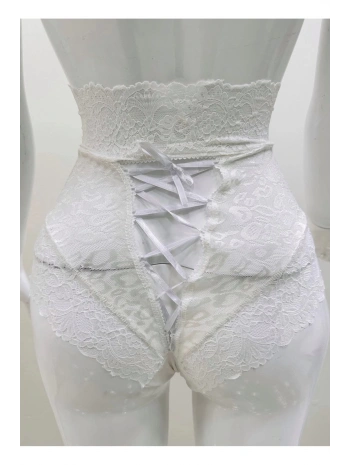 Ekru Dantelli Yüksek Bel Külot Venüs-k1012