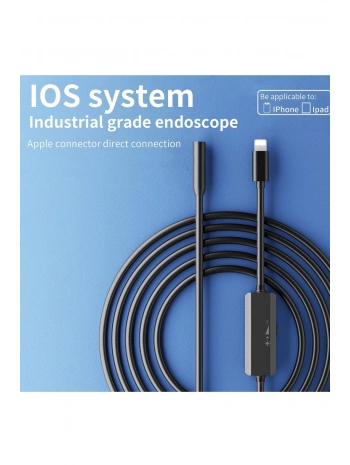 Endoskop Yılan Video Kamera İos Uyumlu Led’li 10 Metre 7 Mm Sert Kablo 2mp Full Hd