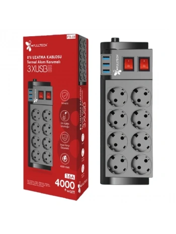 Ftr-08 8’li Termal Akım Korumalı Priz