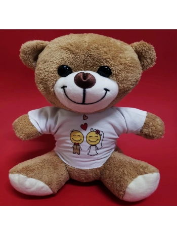 Gelin Damat Tasarım Tişörtlü Sevimli Ayıcık