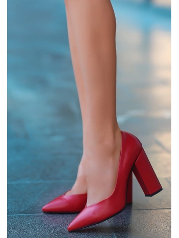 Giort Kırmızı Cilt Topuklu Ayakkabı