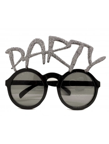Gümüş Simli Party Yazılı Parti Gözlüğü Show 15x7 Cm