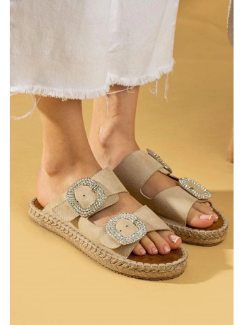 Hertas Bej Nubuk Tokalı Terlik