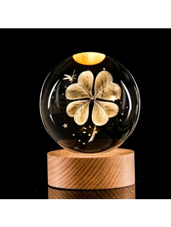 Işıklı Yonca Tasarımlı Cam Küre