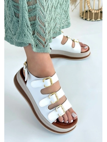 Jatay Beyaz Cilt Sandalet