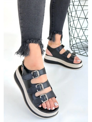 Jatay Siyah Cilt Sandalet