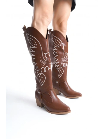 Jilla Taba Cilt Tak Çıkar Topuklu Bot Ve Çizme