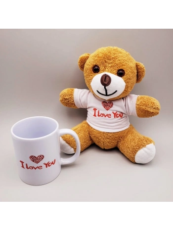 Kahverengi Ayıcık Ve Baskılı Kupa Seti