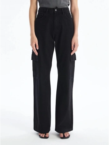 Kargo cep jeans pantolon siyah