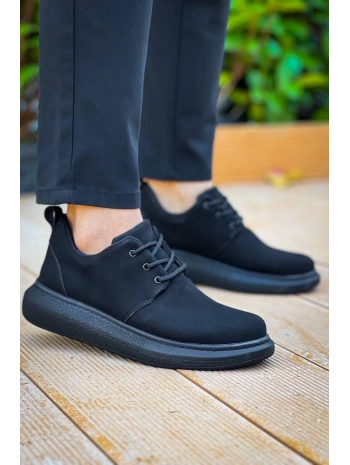 KB-003 Kuback Siyah Süet Siyah Taban Bağcıklı  Günlük Erkek  Ayakkabı