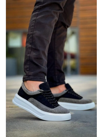 KB-005 Kuback Siyah Gri Süet Bağcıklı  Günlük Erkek  Ayakkabı