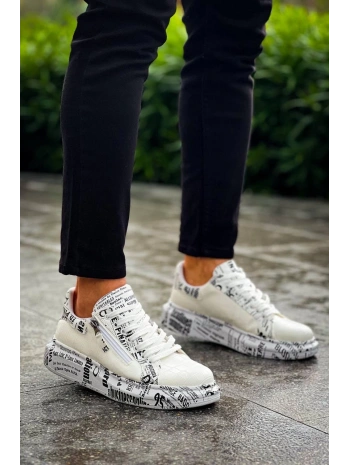 KB-02  Kuback Bağcıklı Crocodile Beyaz Gazete Günlük Erkek Ayakkabı