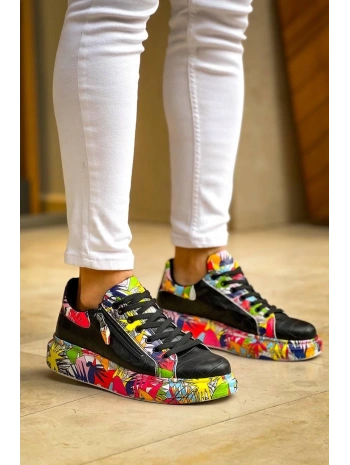 KB-02  Kuback Bağcıklı Crocodile Siyah Kırmızı Günlük Erkek Ayakkabı