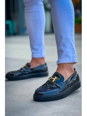 KB-027  Kuback  Bağcıksız Kömür Rugan H Günlük Erkek Ayakkabı