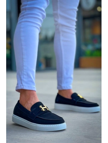 KB-027  Kuback  Bağcıksız Siyah Süet H Günlük Erkek Ayakkabı