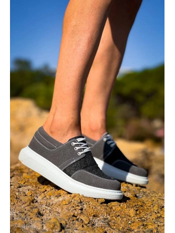 KB-042  MRTNM Bağcıklı Gri Günlük Erkek Ayakkabı