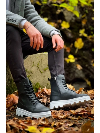 KB-0993 MRTNM Siyah Cilt Beyaz Yüksek Taban Postal Bot