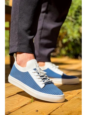 KB-110  Kuback Mavi Triko Yüksek Taban Bağcıklı Günlük Erkek Ayakkabı
