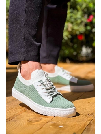 KB-110  Kuback Yeşil Triko Yüksek Taban Bağcıklı Günlük Erkek Ayakkabı