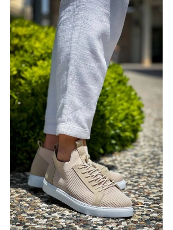 KB-112   Kuback Bej Triko Bağcıklı  Günlük Erkek  Ayakkabı