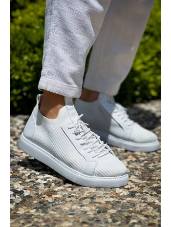 KB-112   Kuback Beyaz Triko Bağcıklı  Günlük Erkek  Ayakkabı