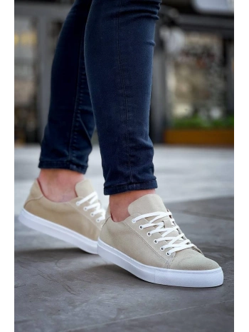 KB-122   Kuback Bej Süet Yüksek Taban Bağcıklı Günlük Erkek Ayakkabı