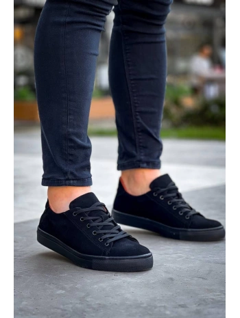 KB-122   Kuback Siyah Süet Siyah Yüksek Taban Bağcıklı Günlük Erkek Ayakkabı