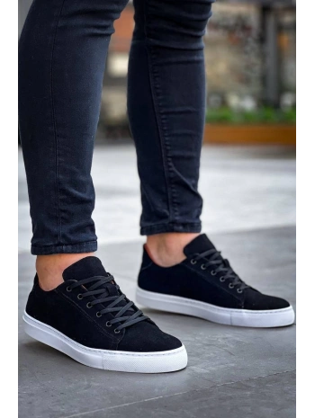 KB-122   Kuback Siyah Süet Yüksek Taban Bağcıklı Günlük Erkek Ayakkabı