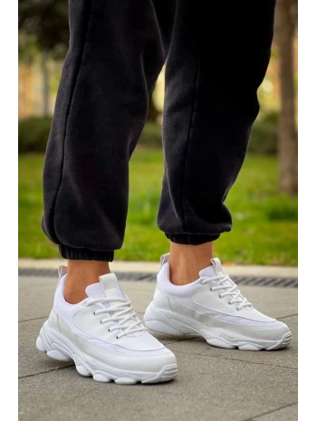 KB-707  Kuback  Beyaz Cilt Yüksek Taban Bağcıklı Günlük Erkek Ayakkabı