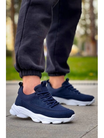 KB-707  Kuback Lacivert Süet Yüksek Taban Bağcıklı Günlük Erkek Ayakkabı