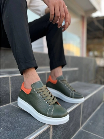 KB-DX3 MRTNM Haki Deri Günlük Erkek Ayakkabı