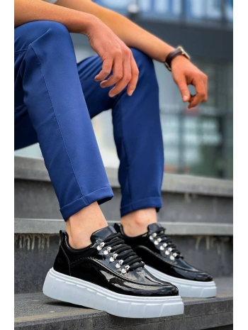 KB-X10 Kuback Siyah Rugan Beyaz Yüksek Taban Günlük Spor Ayakkabı