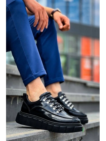 KB-X10 Kuback Siyah Rugan Siyah Yüksek Taban Günlük Spor Ayakkabı