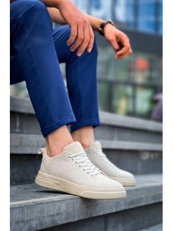 KB-X204 Kuback Bej Keten Bej Yüksek Taban Günlük Erkek Spor Ayakkabı