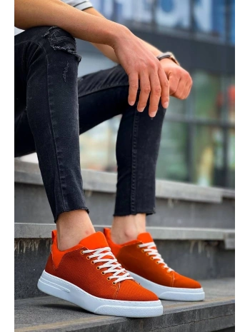 KB-X204 Kuback Turuncu Keten Beyaz Yüksek Taban Günlük Erkek Spor Ayakkabı