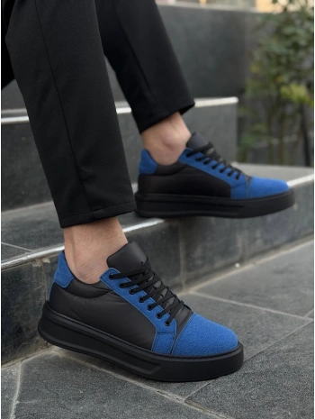 KB-X46 Kuback Siyah Sax Mavi Yüksek Siyah Taban Günlük Spor Ayakkabı