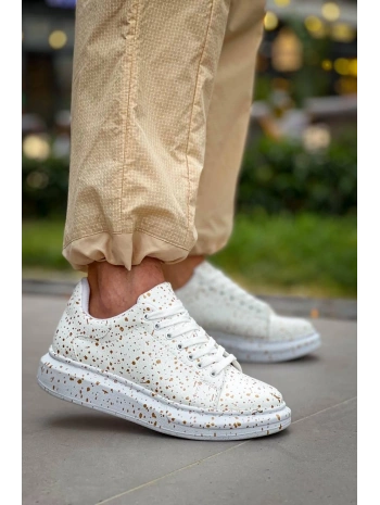 KB-X500  Kuback Beyaz Gold  Bağcıklı  Günlük Erkek  Ayakkabı