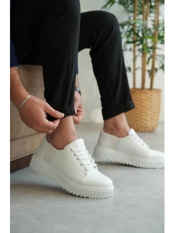 KB-X516 Kuback Beyaz Cilt Günlük Erkek Ayakkabı