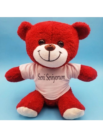 Kırmızı Ayıcık Seni Seviyorum Tişörtlü