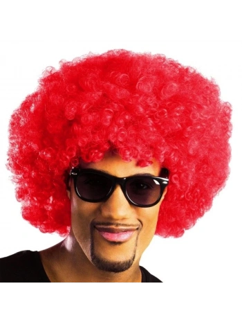 Kırmızı Renk Kıvırcık Afro Bonus Peruk
