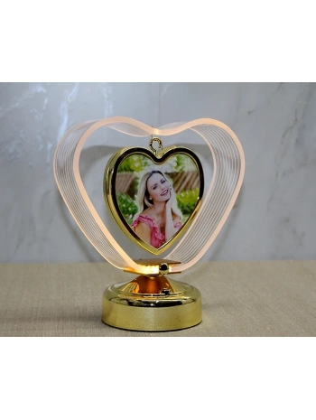 Kişiye Özel Fotoraf Alanli Kalpli Led Çerceve Alk4450