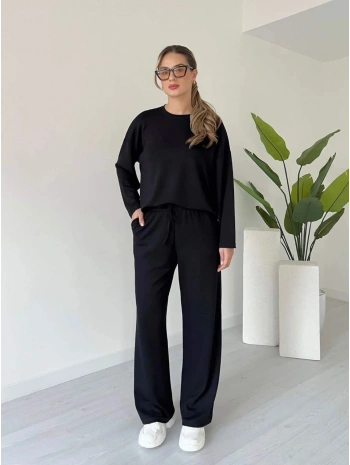 Kollu modal takım siyah