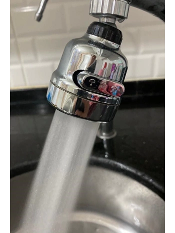 Krom 3 Fonksiyonlu Mutfak Lavabo Başlığı 360 Derece Döner Musluk Ucu