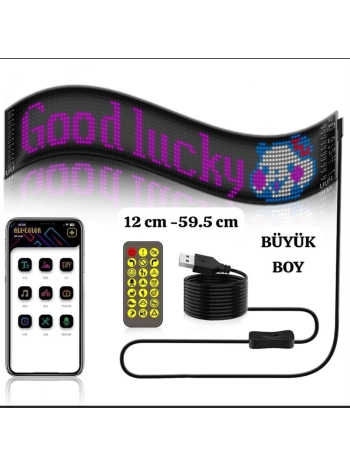 Led Ekran Matrix Panel Cama Yapışan En Büyük Boy 16x96 Led Sayısı Araba Yazısı 12cm-59.5cm