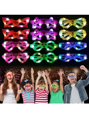 Led Işıklı Karışık 6 Model Yanar Söner Parti Gözlüğü 6 Adet