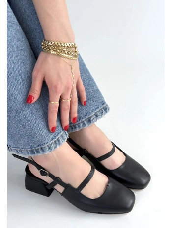 Liva Siyah Cilt Topuklu Ayakkabı